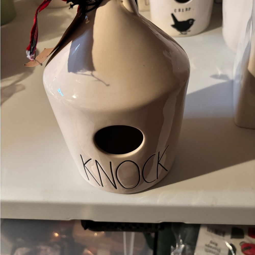 Cream Ceramic Birdhouse